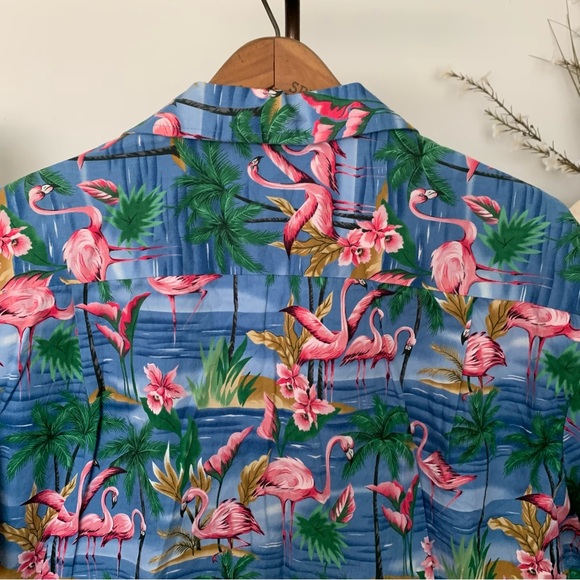 RJC Hawaiian Shirt Pink Flamingo Orchid Short-Sleeve Button-Down, Size 2XL - Picture 10 of 16